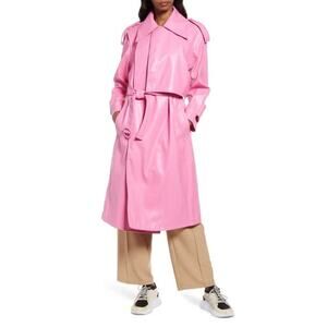 LALA Faux Leather Trench Coat